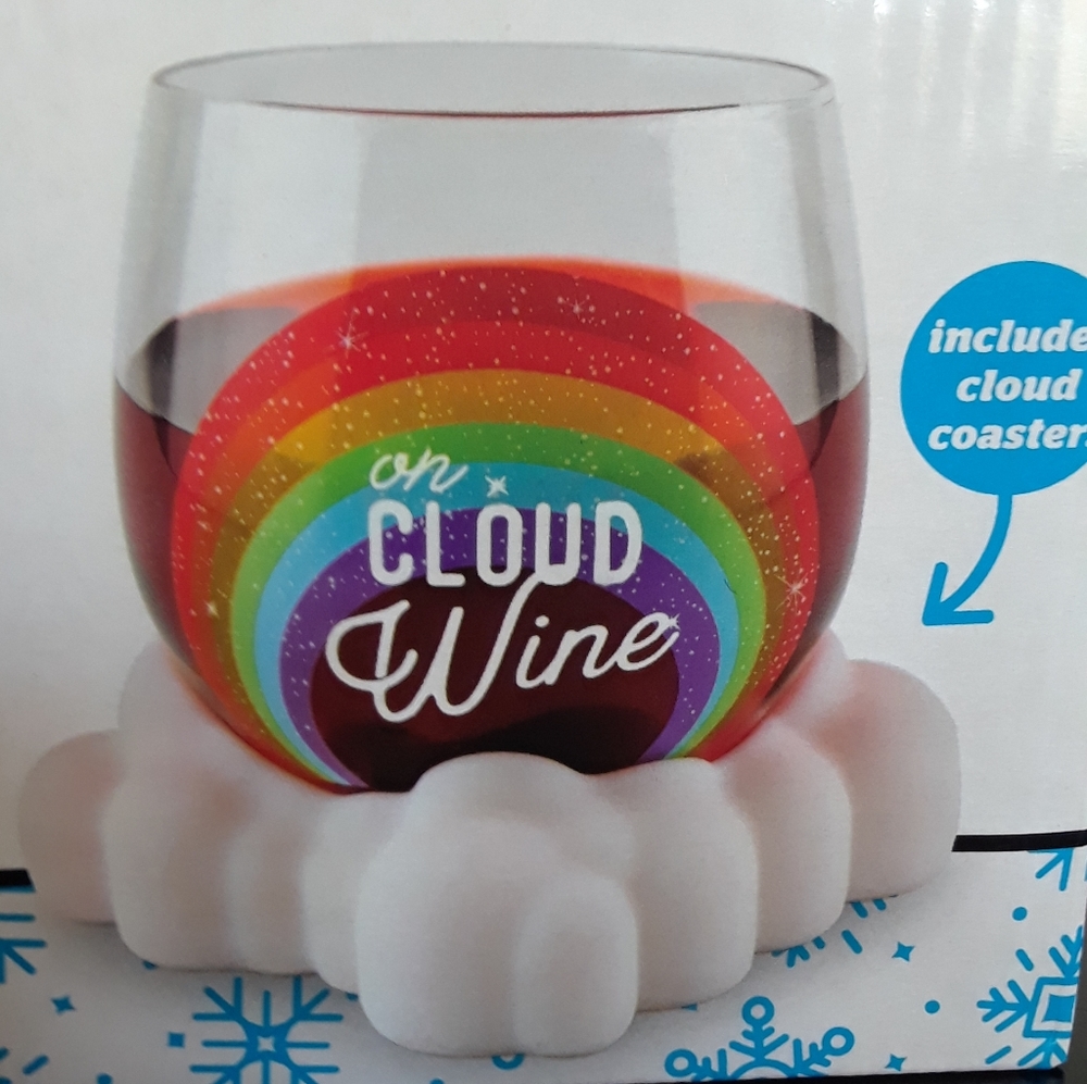 On cloud wine stemless wine glass